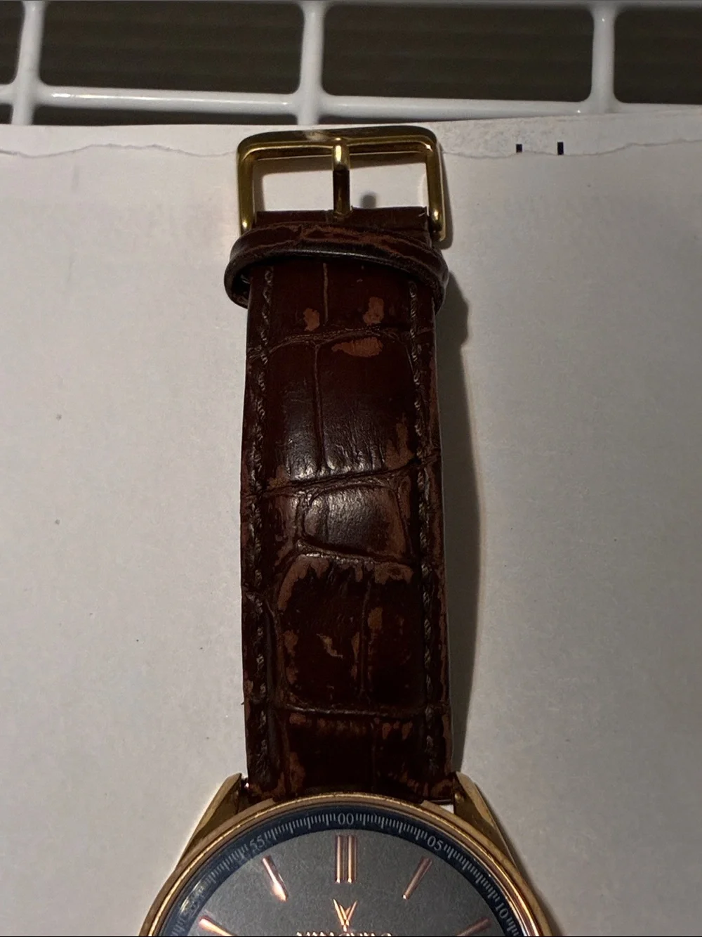 Vincero Kairos Dress Watch - Black Dial, Rose Gold Case, Brown Leather Strap